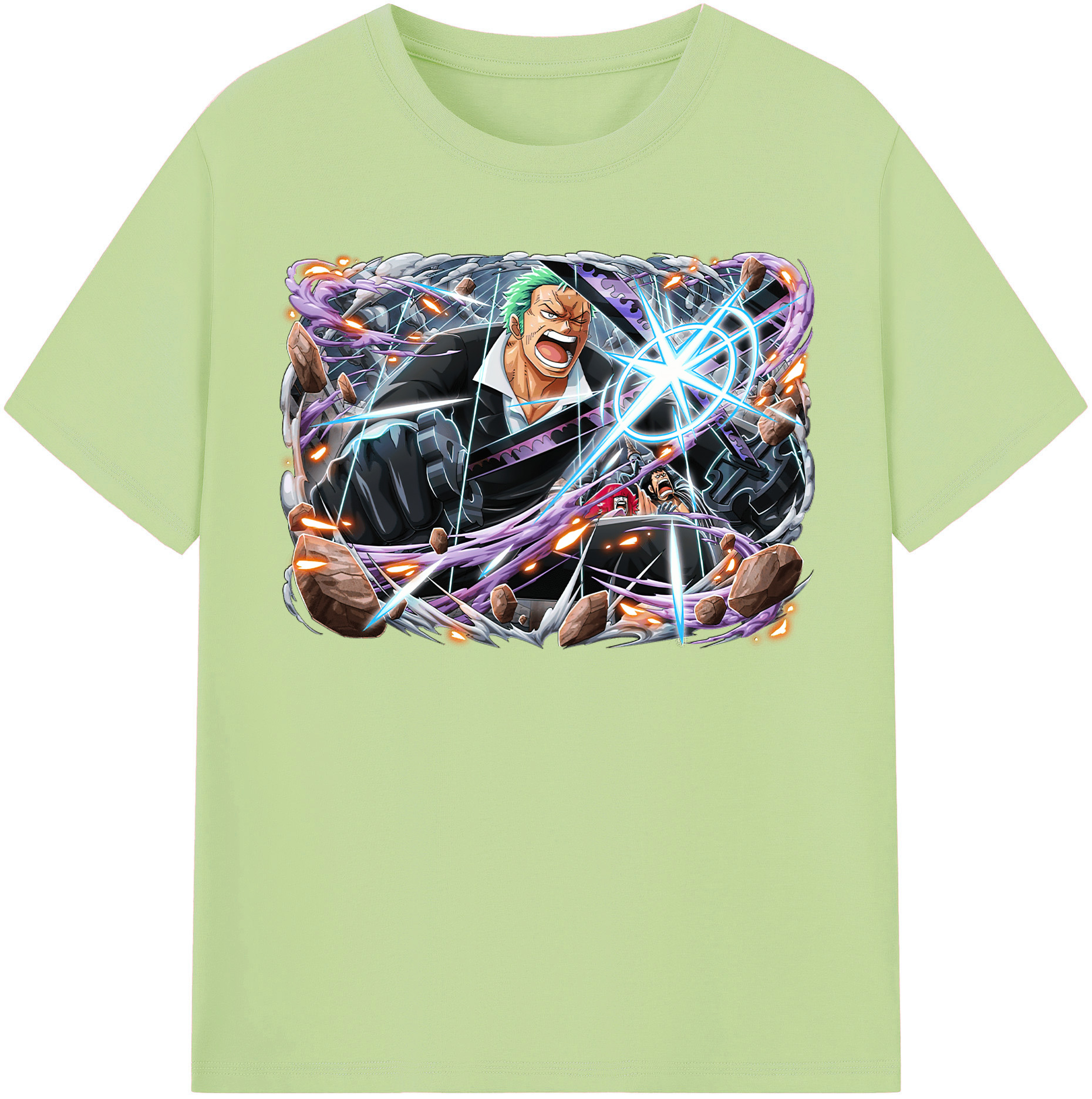 ワンピース ロロノア・ゾロ ONE PIECE Roronoa Zoro 綿100％半袖Tシャツ（フロントプリント）